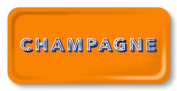 Vassoio Champagne Orange 32x15