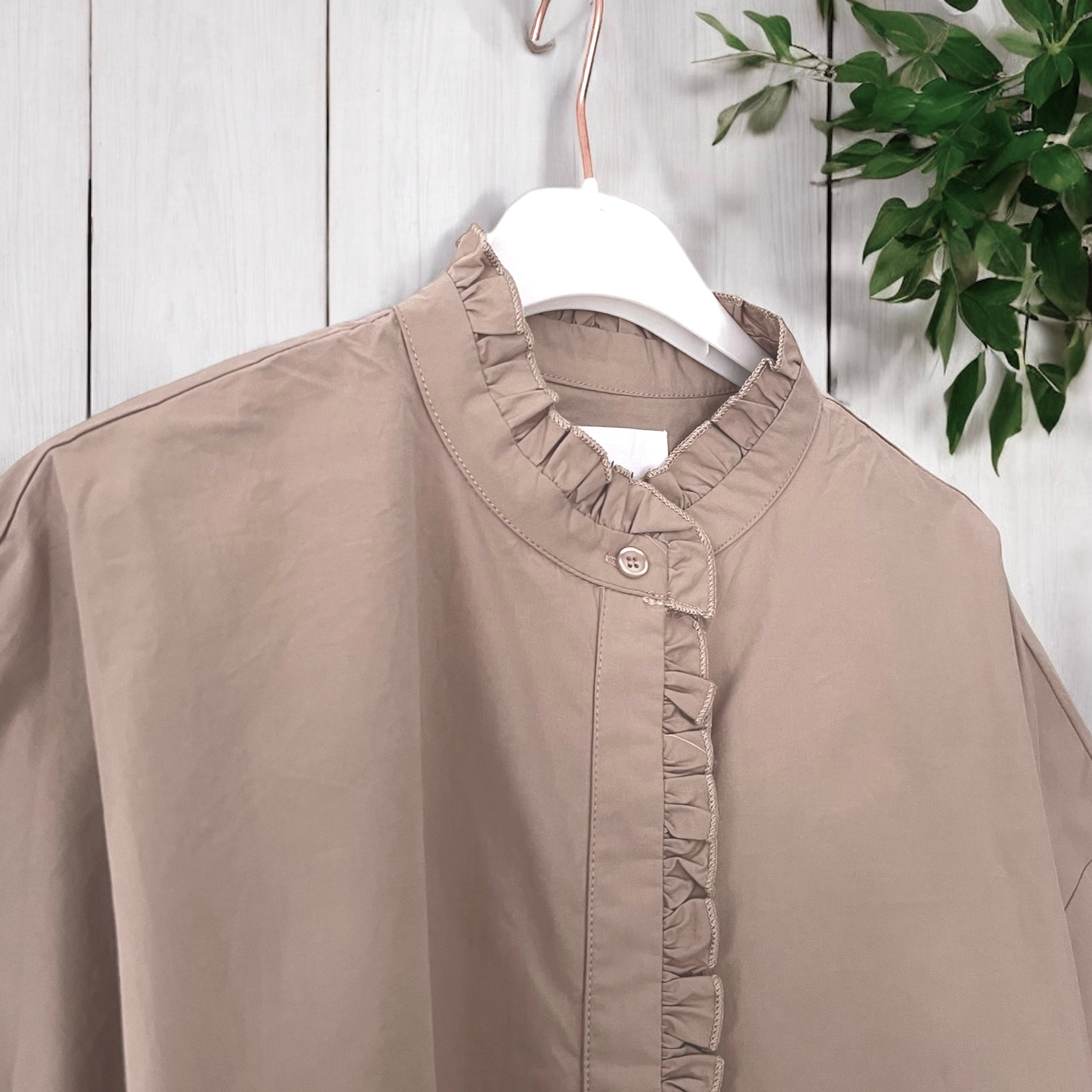 Camicia Donna Over Rouches BEIGE